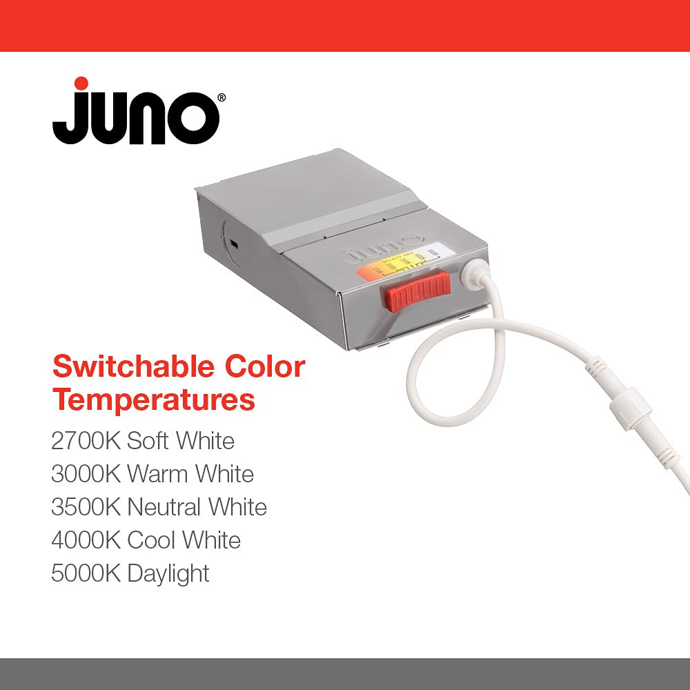 Juno Led Recessed Lighting 6 Inch Canless Wafer Downlight, Switchable Color Temperature 2700K/3000K/3500K/4000K/5000K, Shallow R
