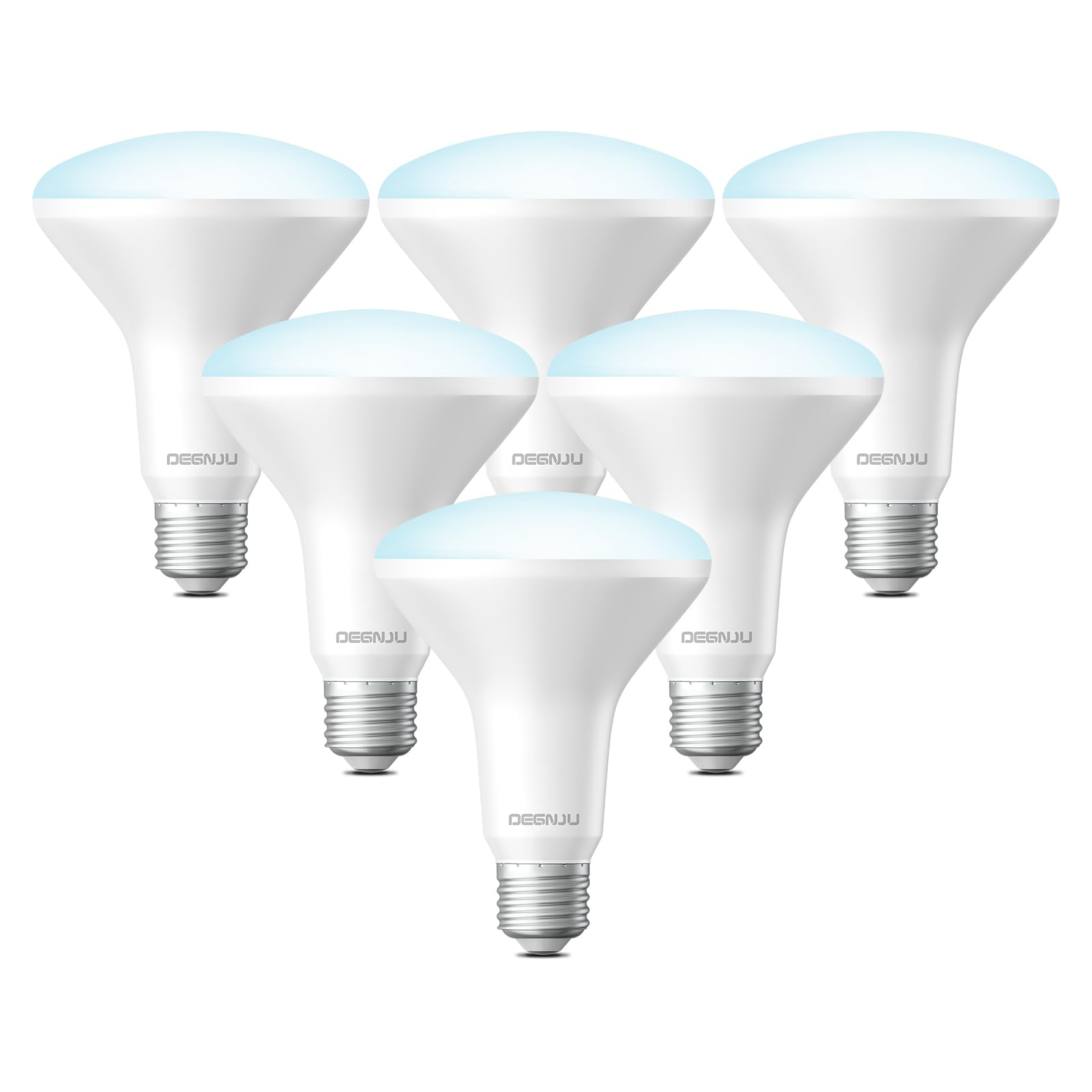 DEGNJU BR30 LED Bulb, Dimmable Flood Lights Indoor CRI80 7W Equivalent 65W 5000K Daylight 650 Lumens, 15000 Lifetime Hours Recessed Light Bulbs, Interior E26 Base LED Can Light Bulbs, 6 Pack
