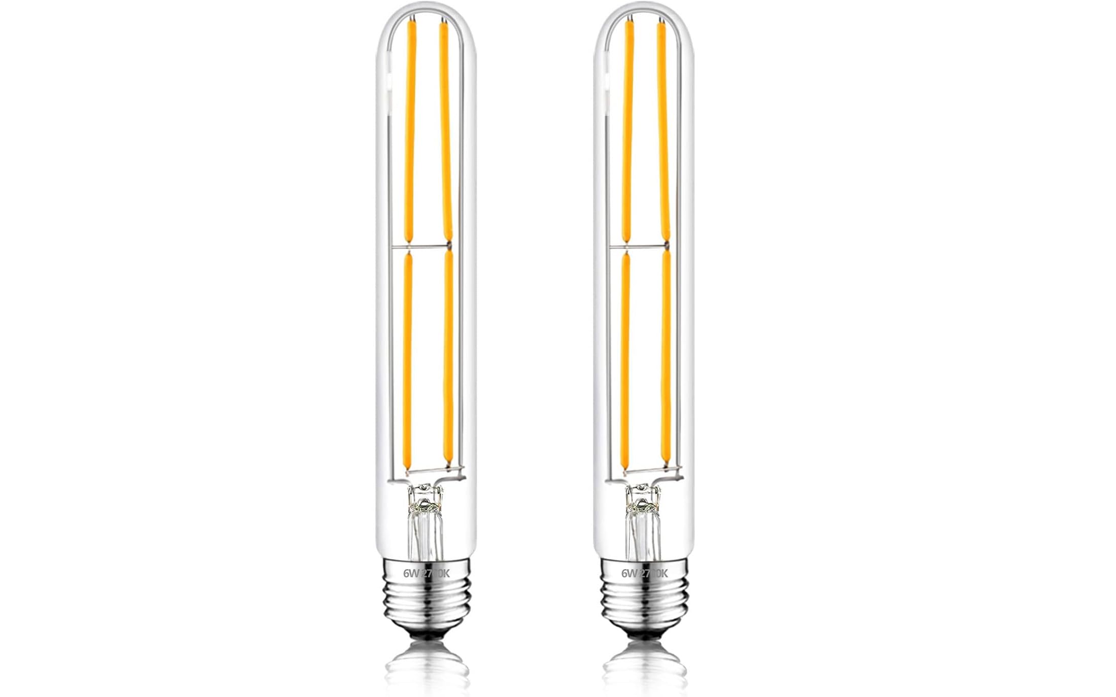 NOVELUX E26 LED Bulb 6W Dimmable 2700K Soft White Glass 7.3 Inch 2 Pack