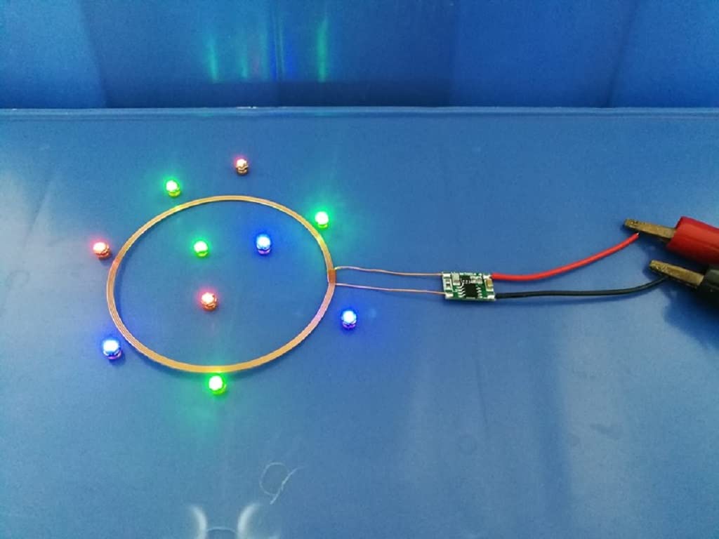 Taidacent 80Mm Remote 5V Wireless Led Coil And 10Pcs Colorful Wireless Leds Wireless Led Induction Wireless Charging Module (Onl