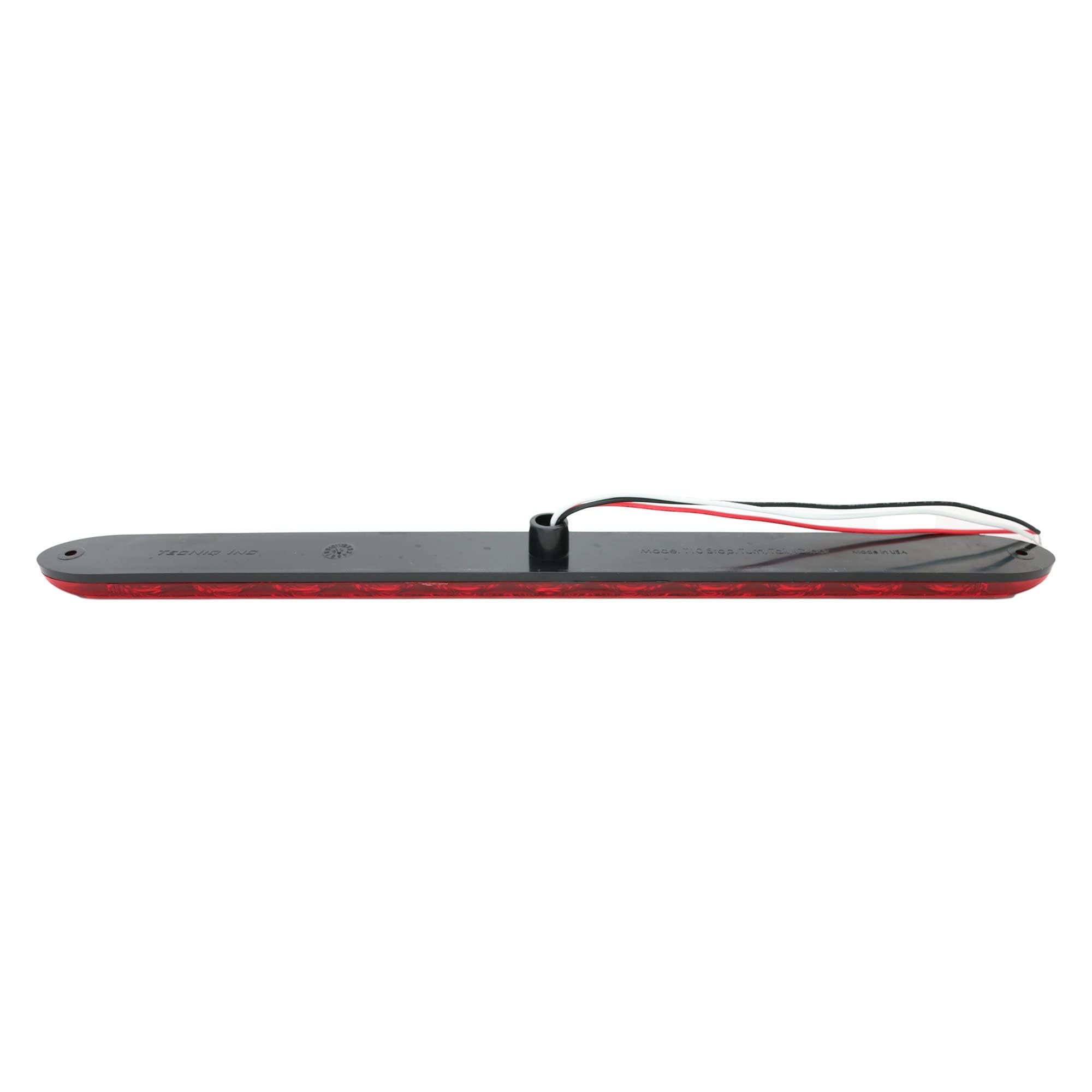 TecNiq, Inc 15in Red LED Stop Turn Tail Marker Light Bar - Waterproof Polycarbonate, Model T10-RR00-1