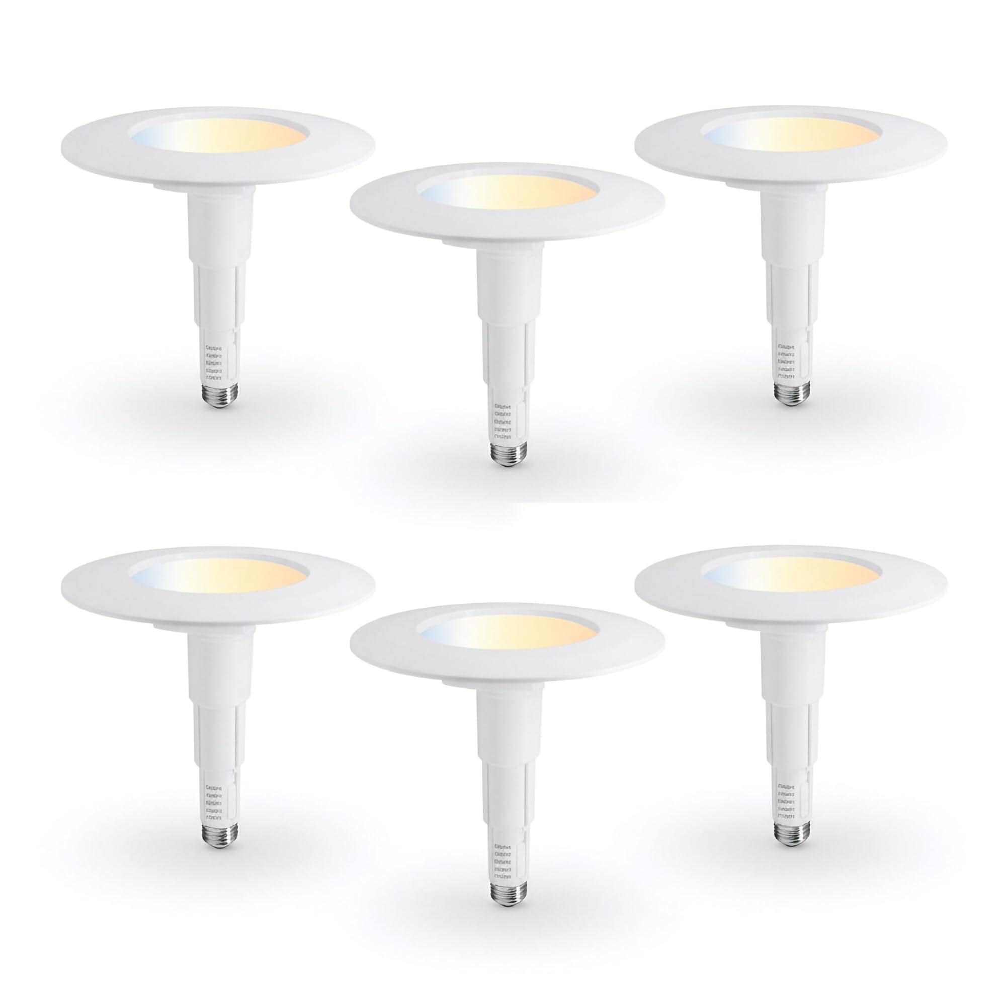 Soliseed 5/6 Inch 6-Pack LED Recessed Can Lights,Adjustable Retrofit Downlight 12W=60W 800LM,Selectable 2700K-5000K, Dimmable,Da