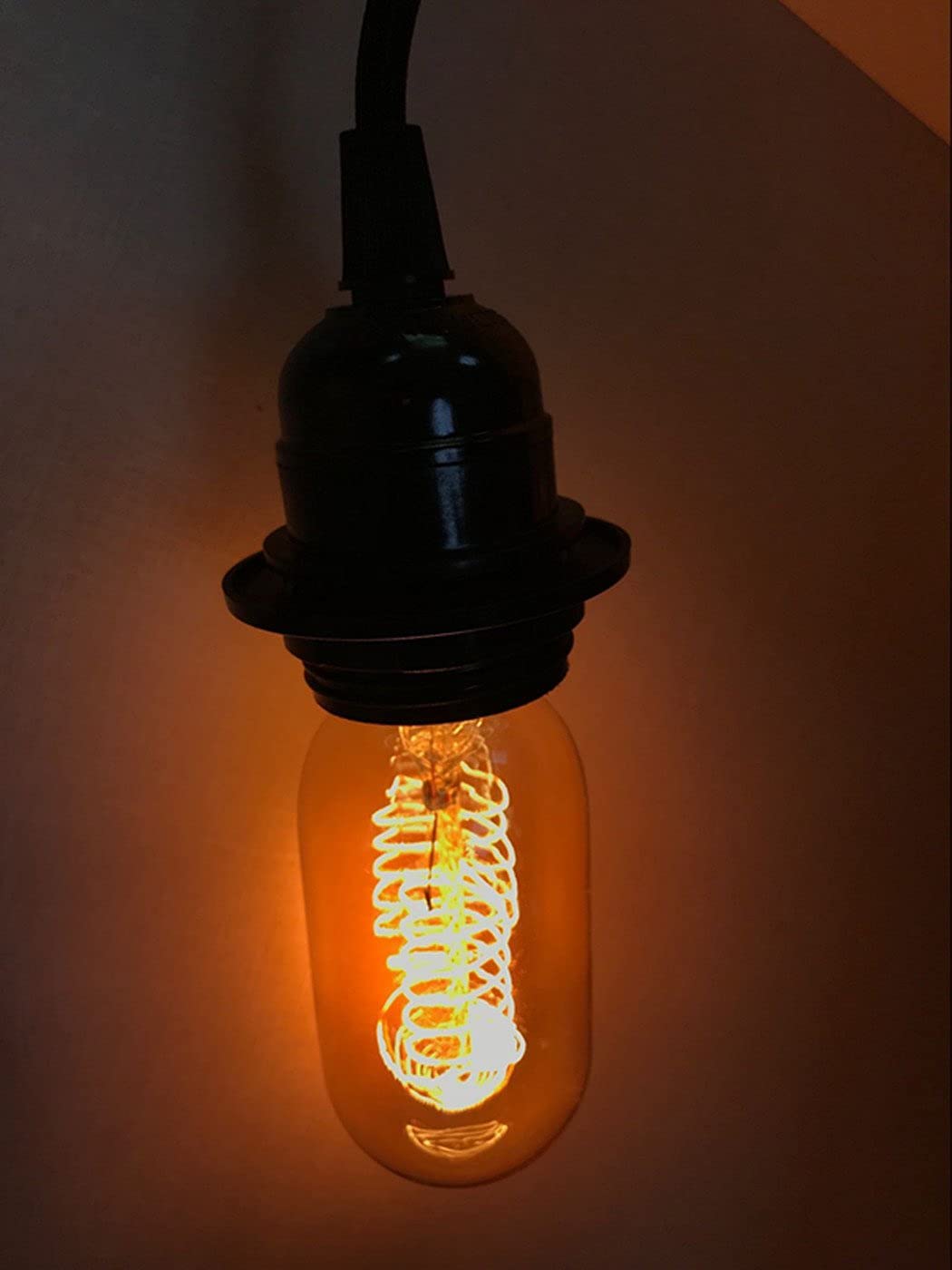 FadimiKoo Pendant Light Kit, 6 Pack, E26/E27, 12ft Vintage Edison Hanging Cord with On/Off Switch, Black, Model 6P-Pendant