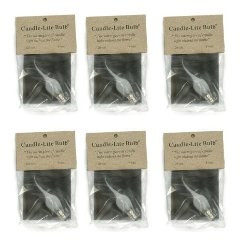 Colonial Tin Works 6 Pack 6 Watt Candle-lite Light Bulbs, 6 Count, Model 364080