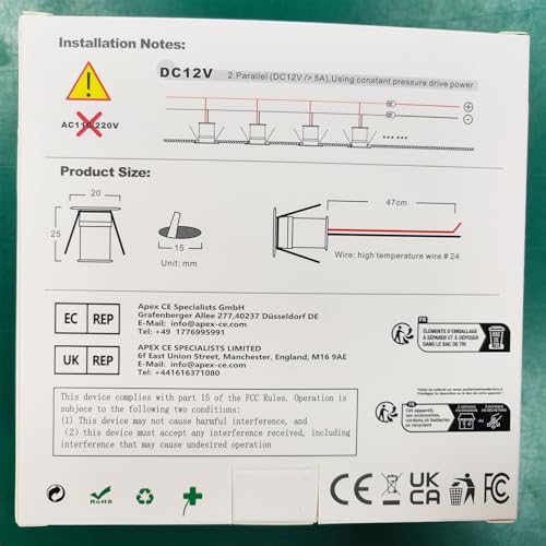 Hhtun Mini Downlight 1W 6000K Silver - 9 Pack Aluminum Indoor Lighting, Model Ht-902