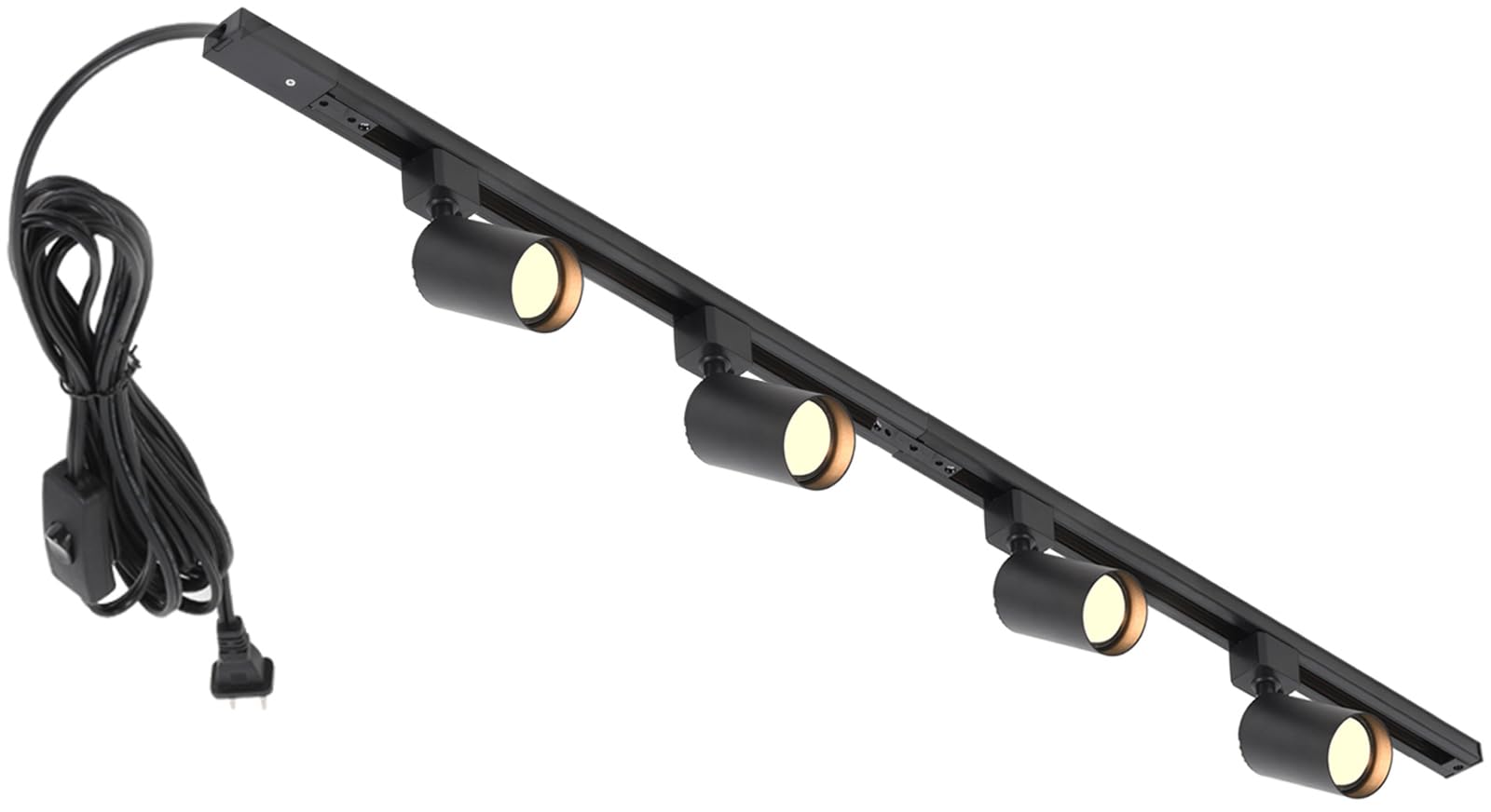Hiiglxii Plug in Track Lighting with Power Cord, 4-Light GU10 Track Lighting Kit with Track Rail, Modern Kitchen LED Track Light