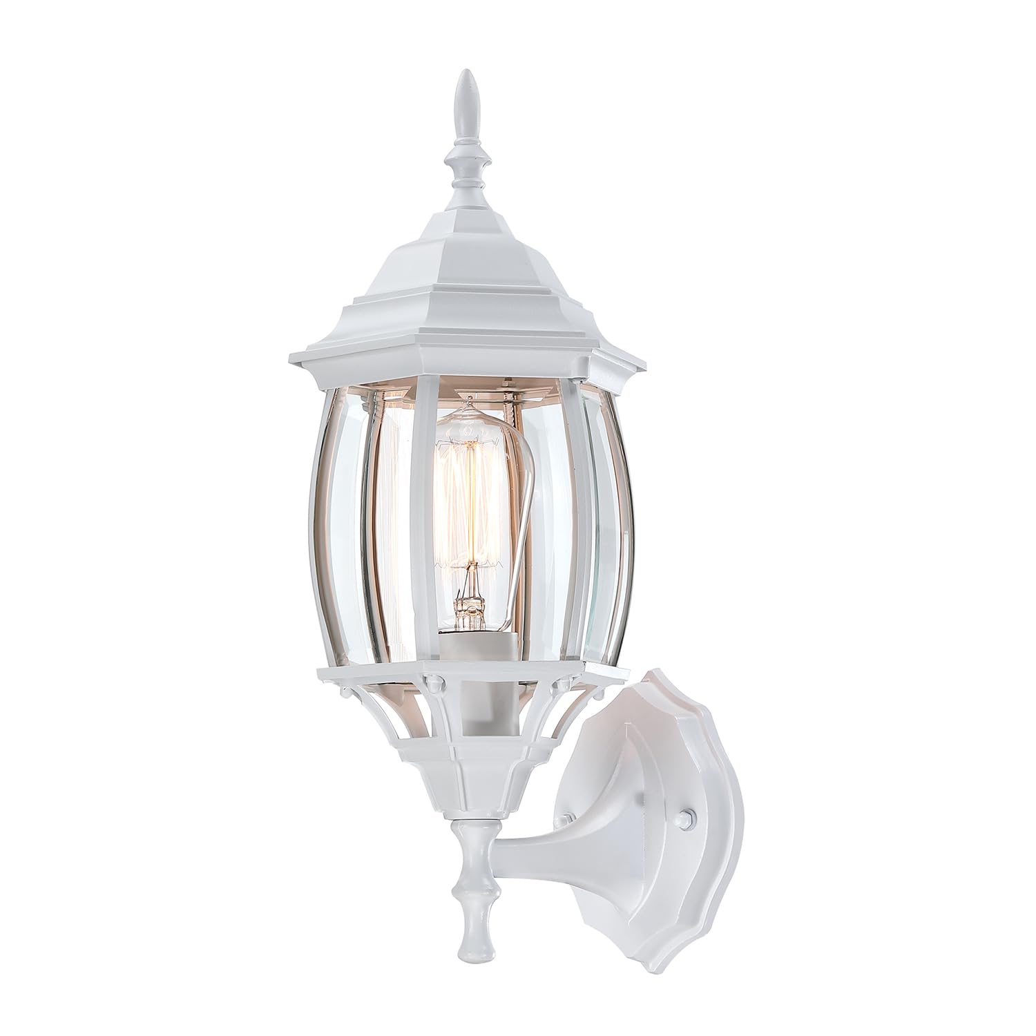 Faymart Lighting 16.8 Inch White Outdoor Wall Light  Outside Porch Sconce White Outdoor Light Fixture For House Front Door Wall Lantern With Vintage Design  Garage Balcony  E26