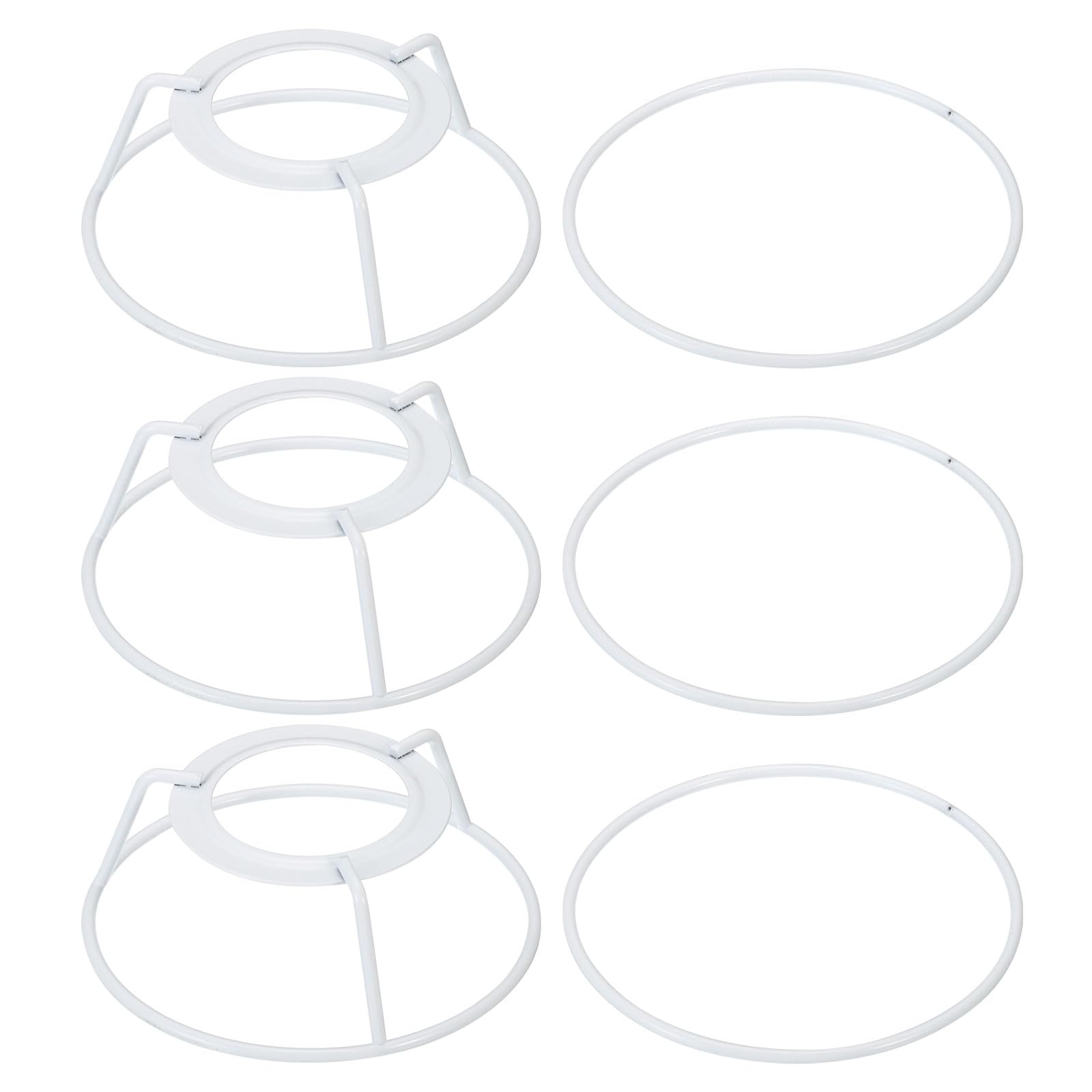 PATIKIL 4 Inch E26 E27 Lamp Shade Ring Frame with European Fitter, 3 Pack Lampshade Holder Wire Frame DIY Drum Ring for Table Fl