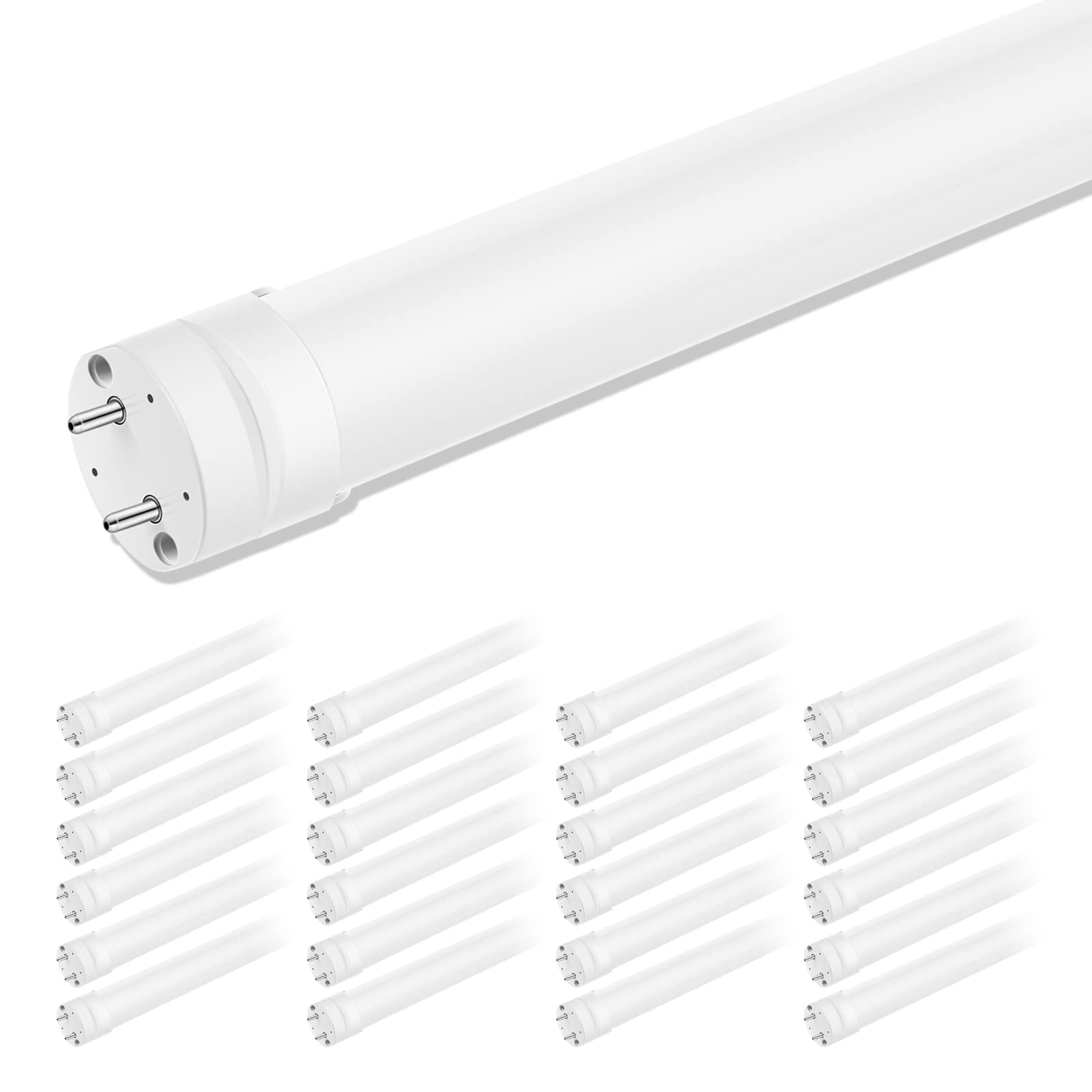 Marxlait 24 Pack T8 Led Bulbs 4Ft, 6000K Daylight White, 40W Equivalent, Ballast Bypass, Dual Ended Type B Light Tube, Led Fluor