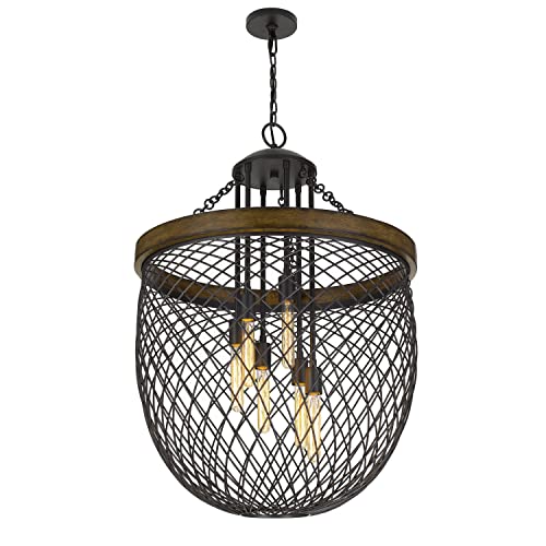 Cal Lighting Fx-3718-6 Transitional Six Light Chandelier From Marion Collection In Bronze/Dark Finish, 26.00 Inches