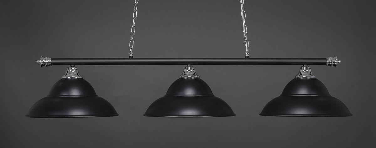 Toltec Lighting Oxford 3 Light Island In Chrome & Matte Black (373-Chmb-429-Mb)
