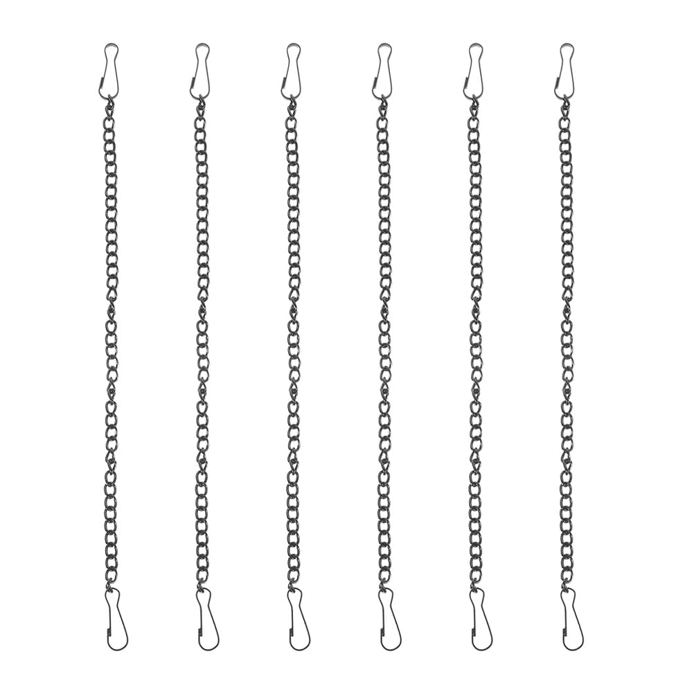 Ciieeo Black Hanging Chain with Hooks 6-Pack Adjustable Metal Chains for Hanging Signs Posters Office Nameplates Light Fixtures 