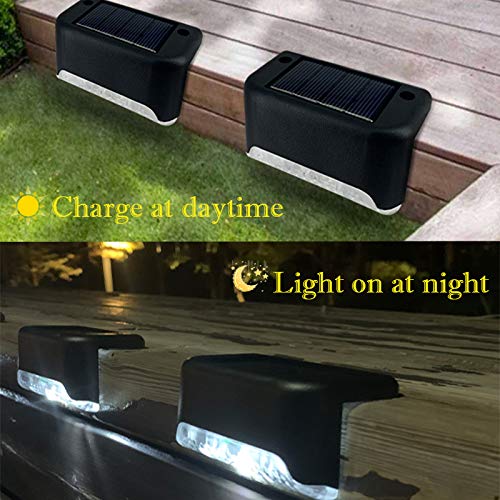 Codian Solar Deck Lights, 16 Pack, Waterproof LED for Outdoor Use, Cool White, Black