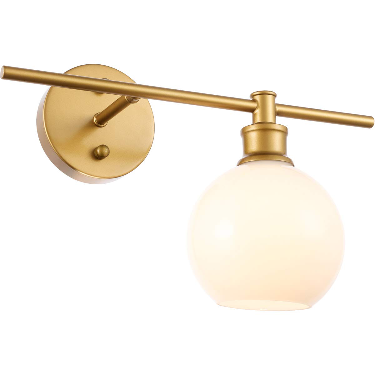 Living District Brass Wall Sconce With Frosted White Glass Shade - 1 Light Fixture