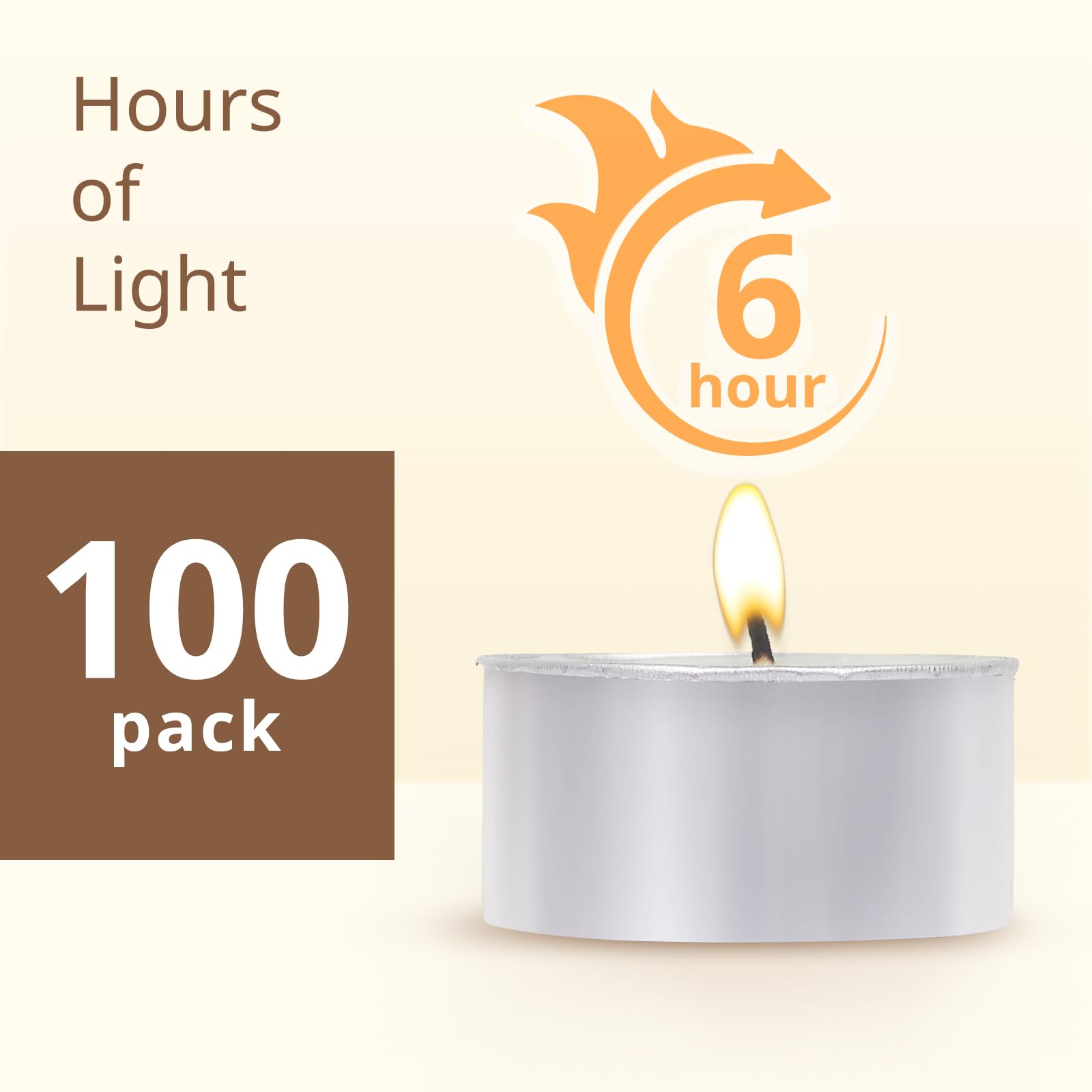 Hypmis Tea Lights Candles 100 Pack,Unscented White Votive Bulk,6 Hours Burning Time,Long Lasting Palm Wax (Non-Paraffin), Clean Burn With Smokeless Tealights For Christmas,Thanksgiving,Homemory