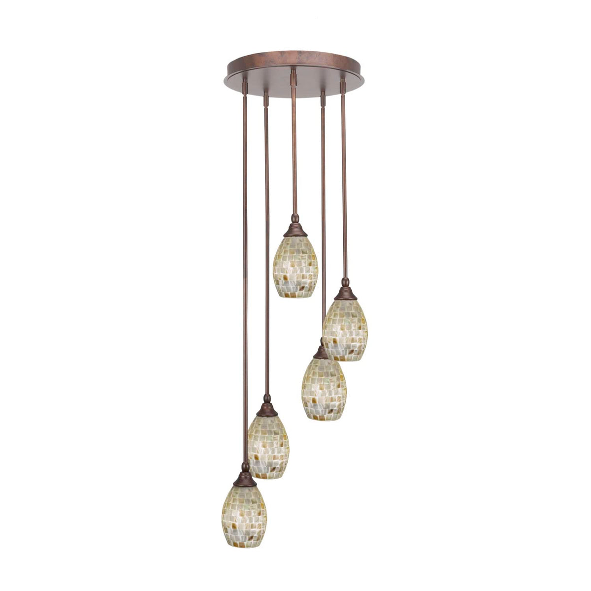 Empire 5 Light Cluster Pendalier in Bronze Finish (2145-BRZ-406)