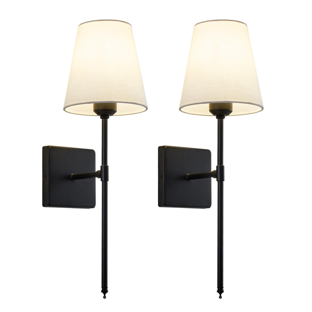 Cckzqyr Wall Sconces Sets Of 2, Bathroom Vanity Sconces Wall Lighting With White Fabric Shades, Hardwired Retro Industrial Wall Lamps, Wall Lights Suitable For Bedroom Living Room