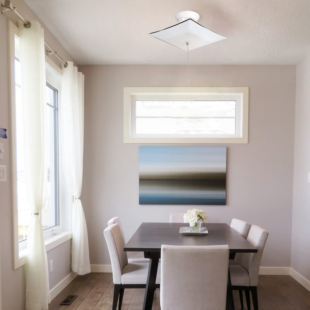 Design House 517805 Traditional 2-Light Indoor Semi-Flush Ceiling Mount Square Frosted Glass Bedroom Hallway Kitchen Dining Room