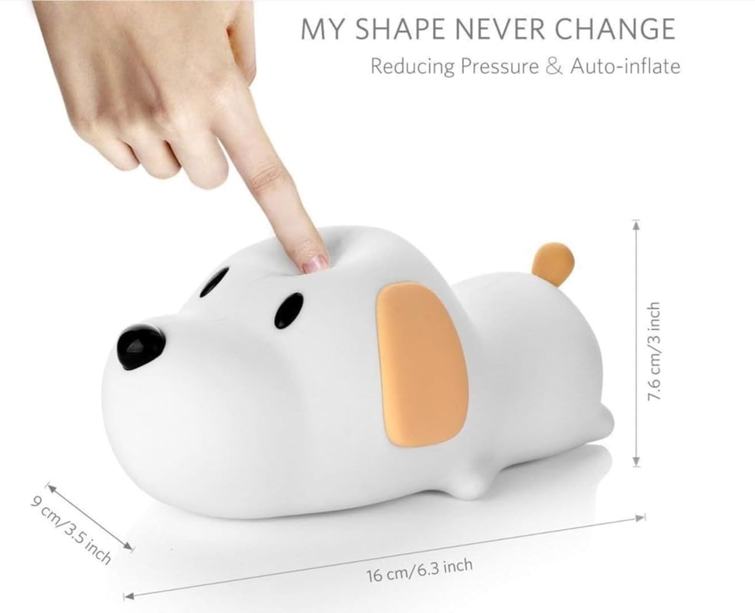 CORAL TREE-Night Lamp for Bedroom, Silicone Cute Puppy Table Lamp, Birthday Gift for Girls/Boys, Rechargeable Night Light for Ki