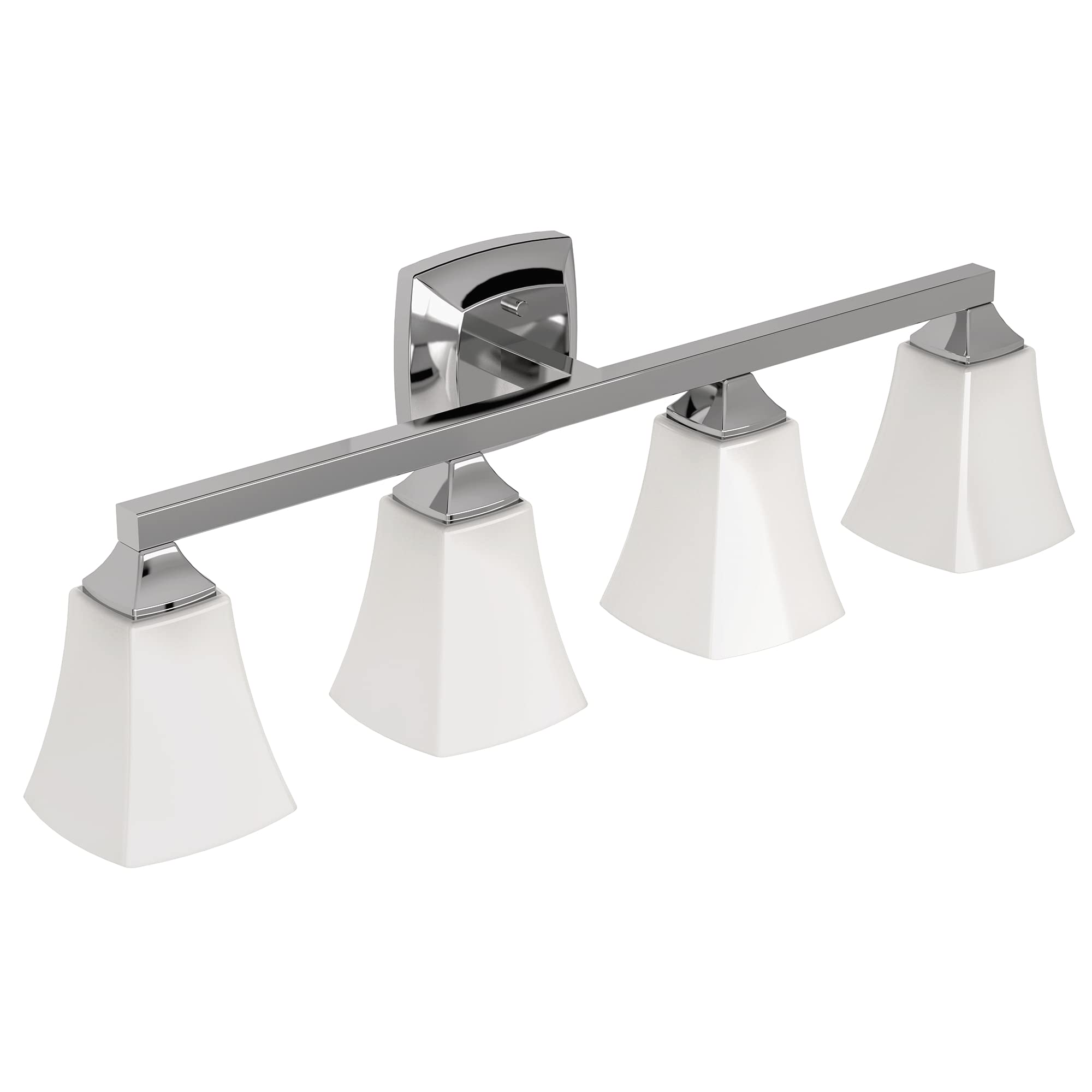 Moen YB5164CH Voss 4-Light Dual-Mount Bath Bathroom Vanity Fixture with Frosted Glass, Chrome
