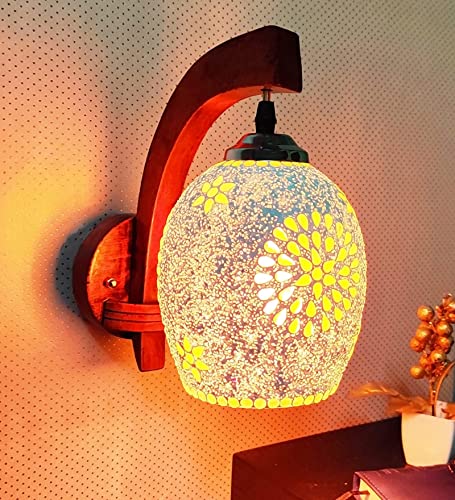 Lyse Decor Designer Wall Hanging Lamp for Home Decoration, Wall Lights for Living Room Modern, Bedroom Lamp (Handcrafted Glass, 
