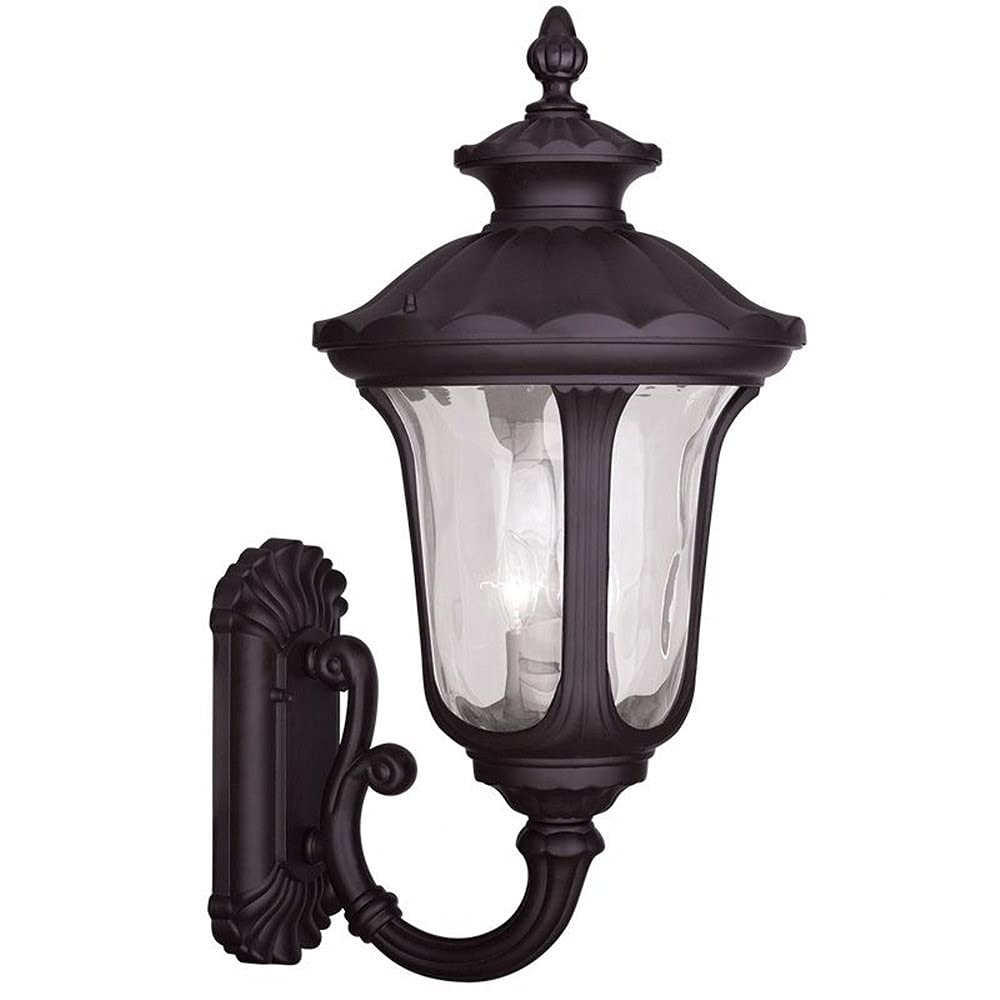 Livex Lighting Oxford 3 Light Outdoor Wall Lantern, Aluminum, 11inW x 22inH, Bronze, Model 7856-07