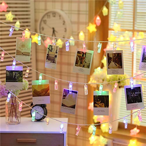 Magnoloran 20 LED Photo Clip Fairy Lights LED Twinkle Lights Starry Lights for Home Bedroom Halloween Thanksgiving Christmas Par