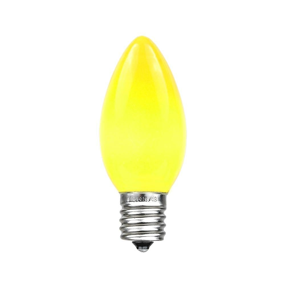 Novelty Lights C9 Ceramic Outdoor Christmas Replacement Bulbs, Yellow, E17/C9 Base, 25 Count, 7 Watt