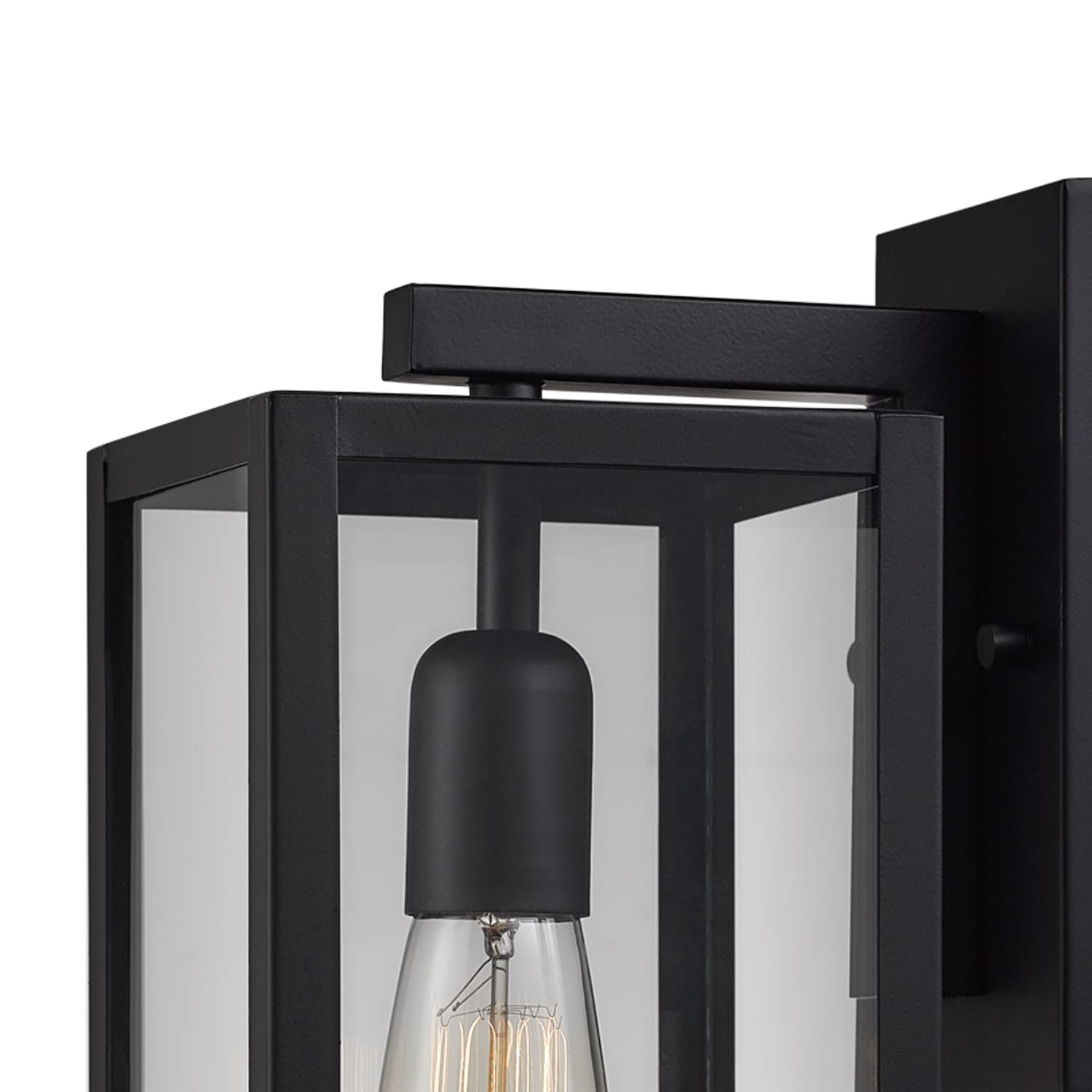 Globe Electric 44176 Bowery 1-Light Wall Sconce, Matte Black, Clear Glass Shade, 16in