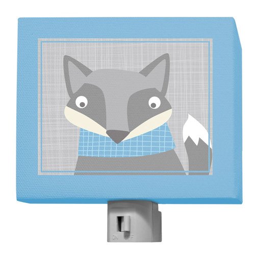 Oopsy Daisy Happy Fox Night Light, Gray/Blue, 5'' X 4''
