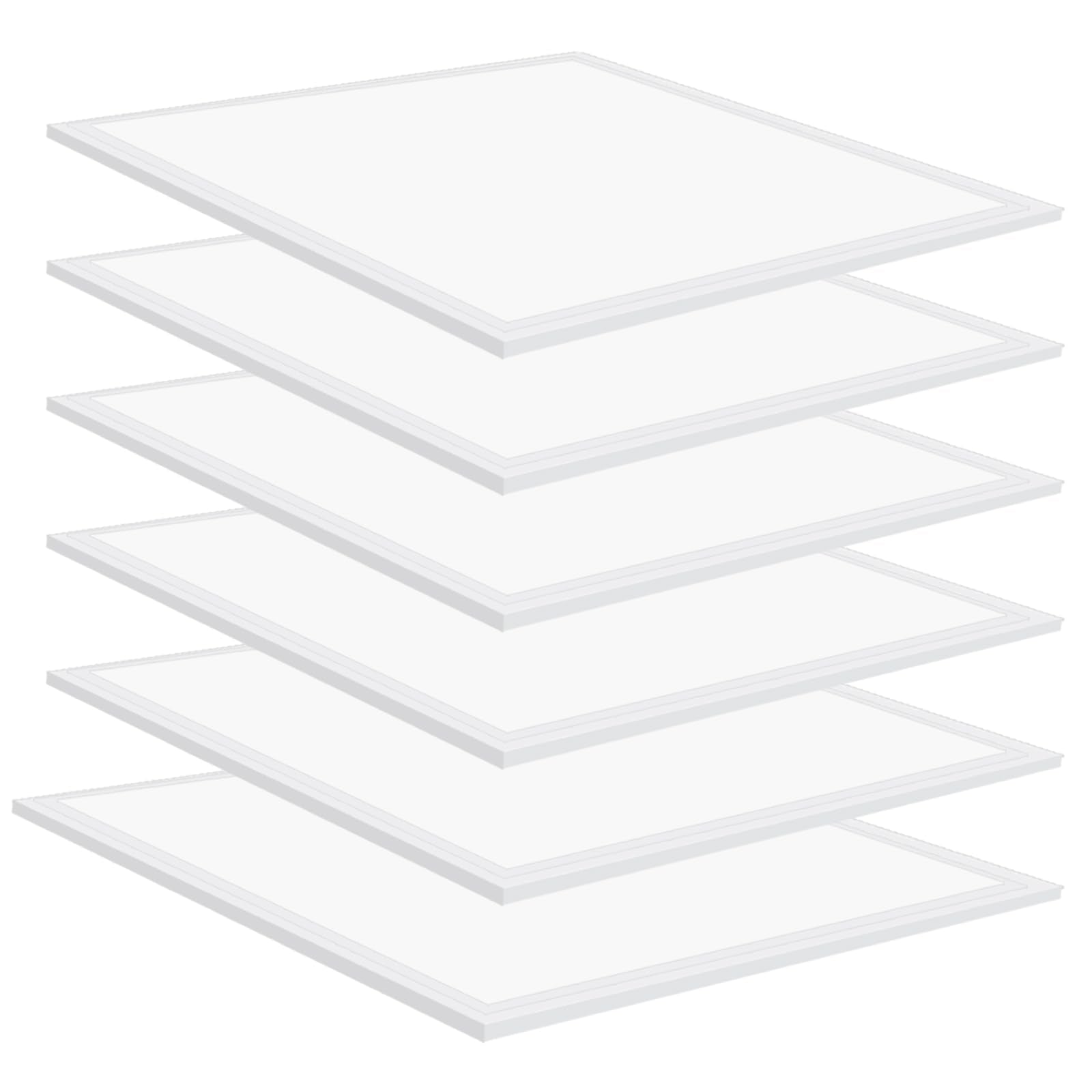 LifSunLit 6PCS 2x2 LED Flat Panel Light, 45W 5000K Recessed Edge-Lit 2x2 LED Drop Ceiling Light, 5800lm Lay in Fixture for Offic