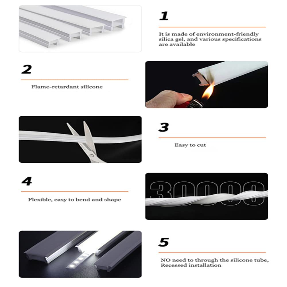 Ksdlmpa 32.8Ft/10M Silicone Led Channel System, Aluminum Profile Substitutes 16X16Mm Diy Led Neon Rope Light Ip67 Waterproof For