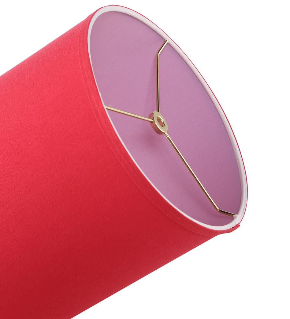 Aspen Creative 31313A, Contemporary Design Hardback Drum Rich Red Spider Lamp Shade, 10&quot; Top X 10&quot; Bottom X 10&quot; Height