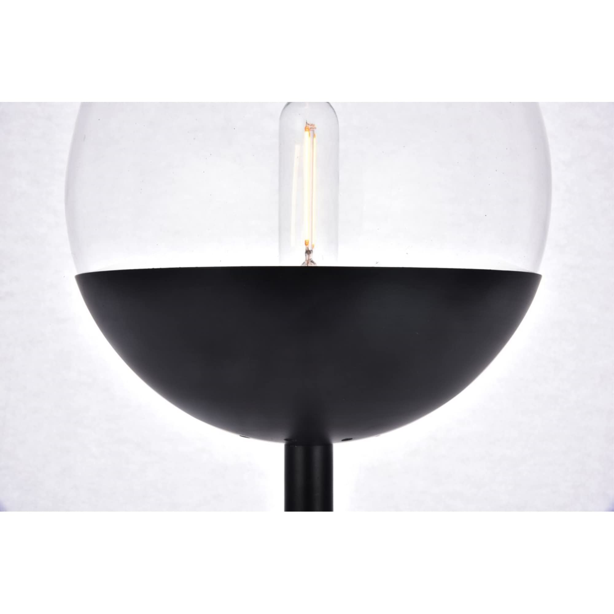 Living District Indoor Modern Home Decor Bright Eclipse 1 Light Black Floor Lamp with Clear Glass