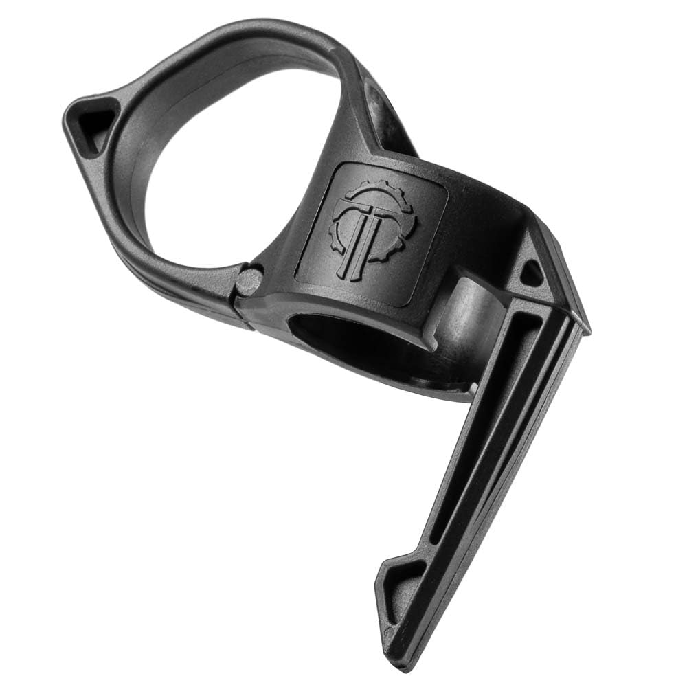 Thyrm Switchback Large 2.0 Flashlight Ring - Black, Plastic, Model THY-SWITHBACK2, Finger Release with Pocket Clip