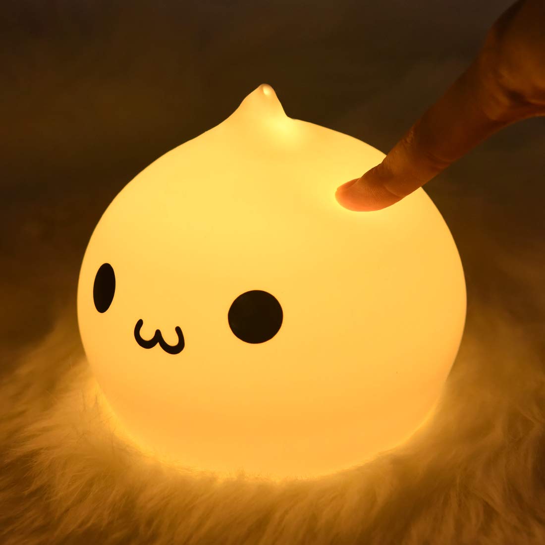 ZKLiLi Night Light, Portable Dumpling Lamp, Silicone, Battery Powered, Kawaii Design, Model ZK-001, Light Color