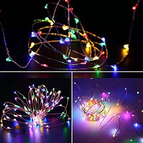 Sanniu Led Fairy Lights Battery Operated, 1 Pack Mini Battery Powered Copper Wire Starry String Lights for Christmas,Bedroom,Wed