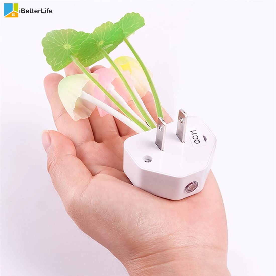 Ibetterlife Sensor Night Light Color Changing Plug In Wall Led Mushroom Nightlight With Dusk To Dawn Sensor Auto On/Off Cottage