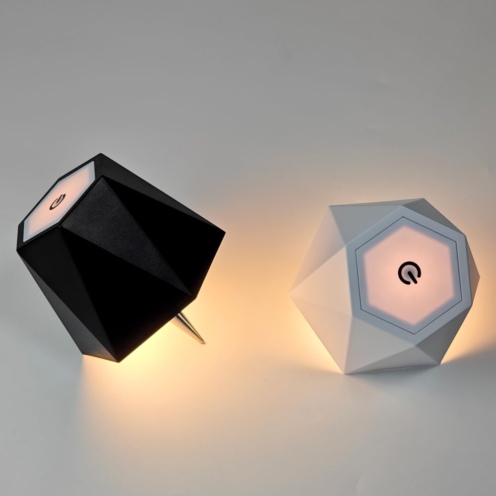 Jkeyes 2Pcs Black Wireless Liquor Wine Bottle Lamp Touch Dimmable 3 Color Stepless Bottle Light 5000Mah Battery Powered Lamp, Re