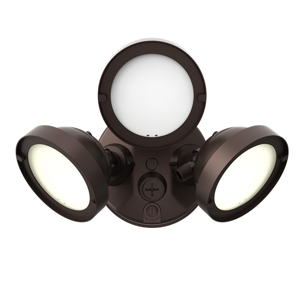 HALO TGS Outdoor Integrated LED Flood & Security Light Triple Round Head Bronze