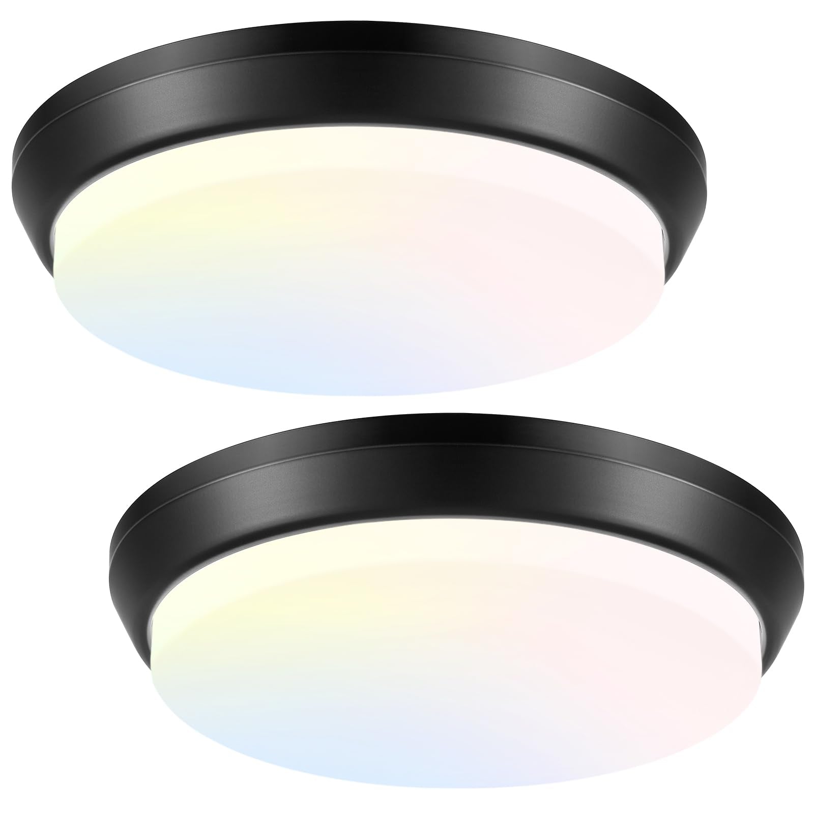 13 Inch Dimmable Flush Mount Led Ceiling Light Fixture 4000Lm, 2700K/3000K/4000K/5000K/6500K Adjustable Black Ceiling Lights, 2 