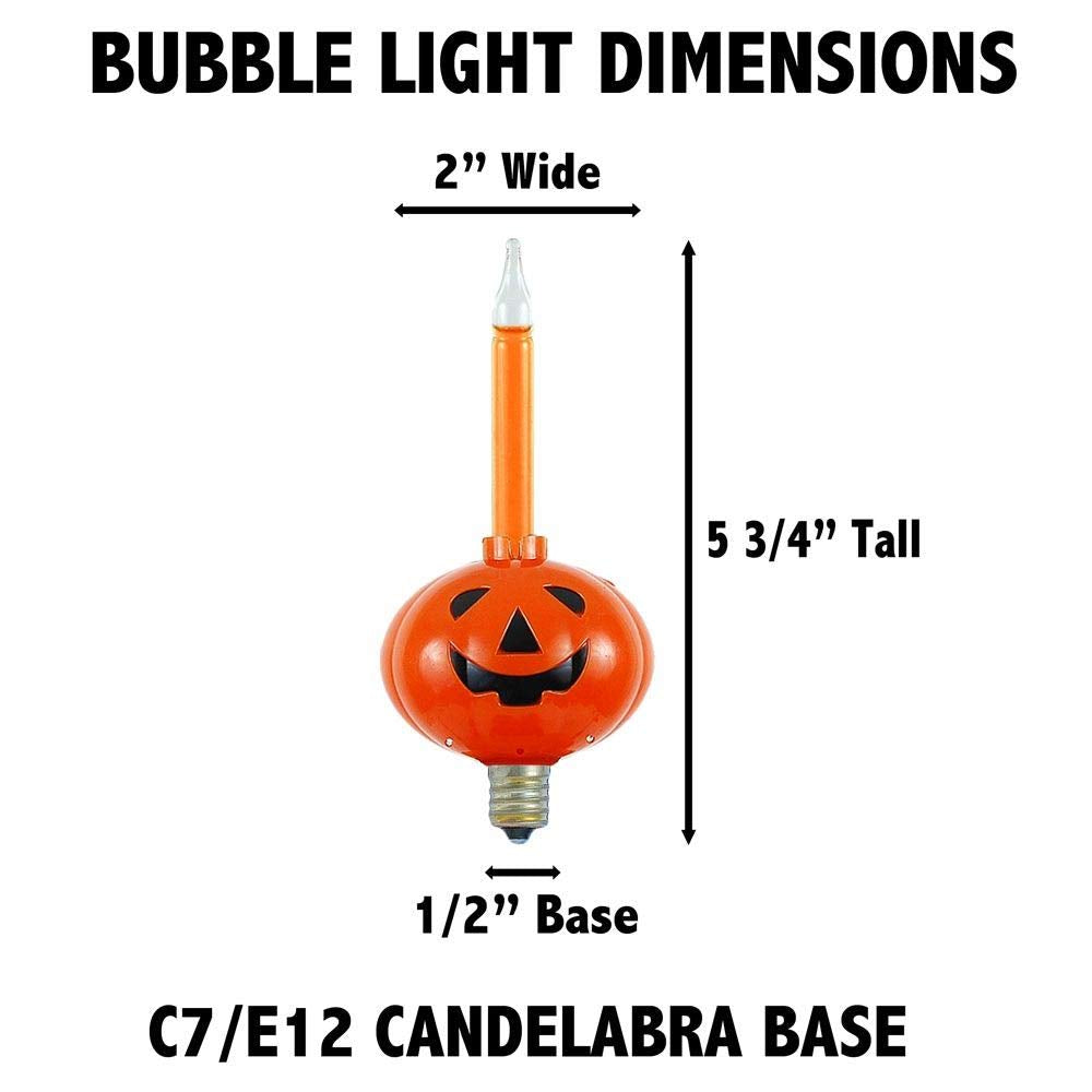 Novelty Lights 3 Light Halloween Pumpkin Bubble Light Replacement Pack, Orange, 3 Count, Filament