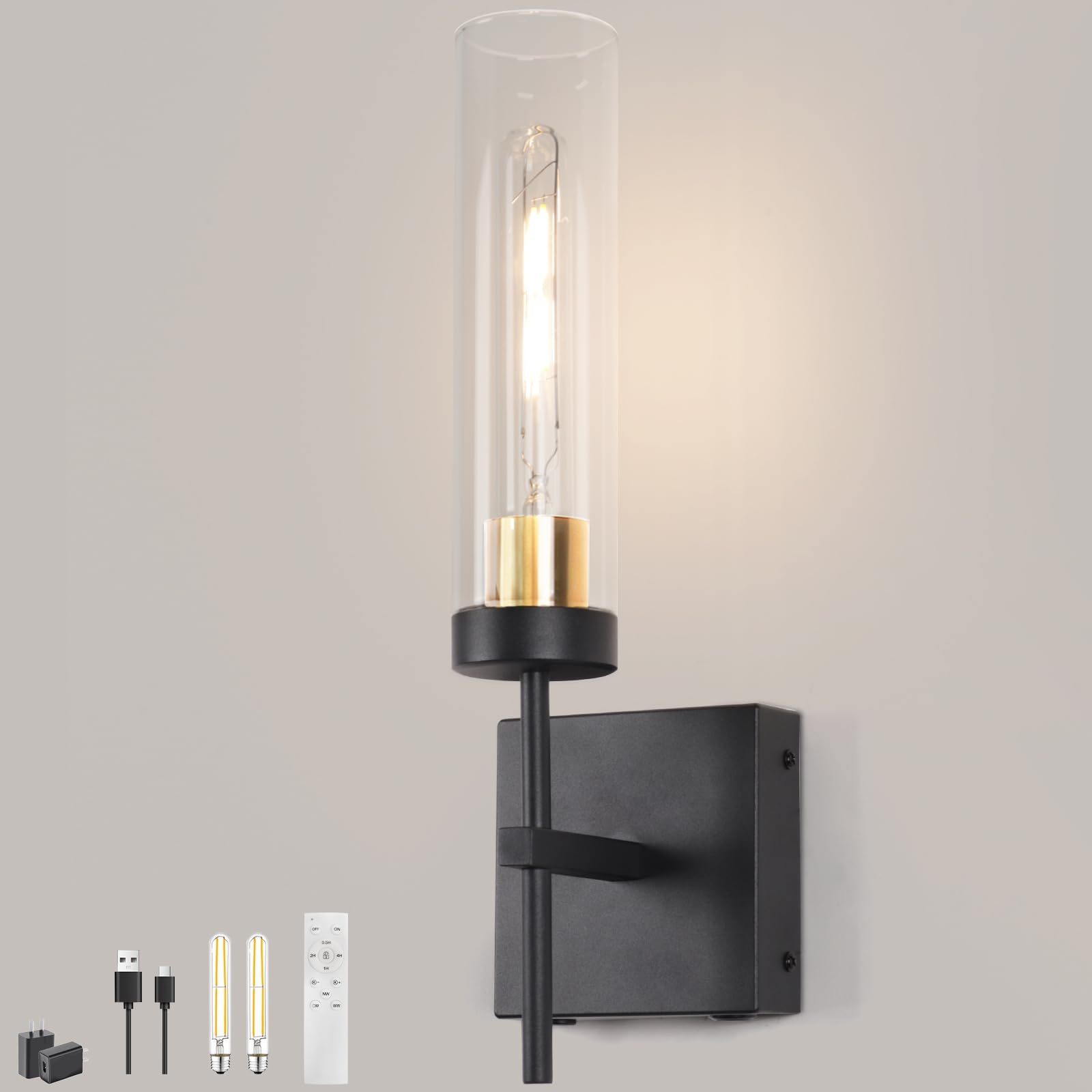 Loiogohot Wall Sconces,Battery Operated Wall Sconce Infinitely Dimmable With Remote Control,15000Mah Endurance 200 Hours,Fast Ch