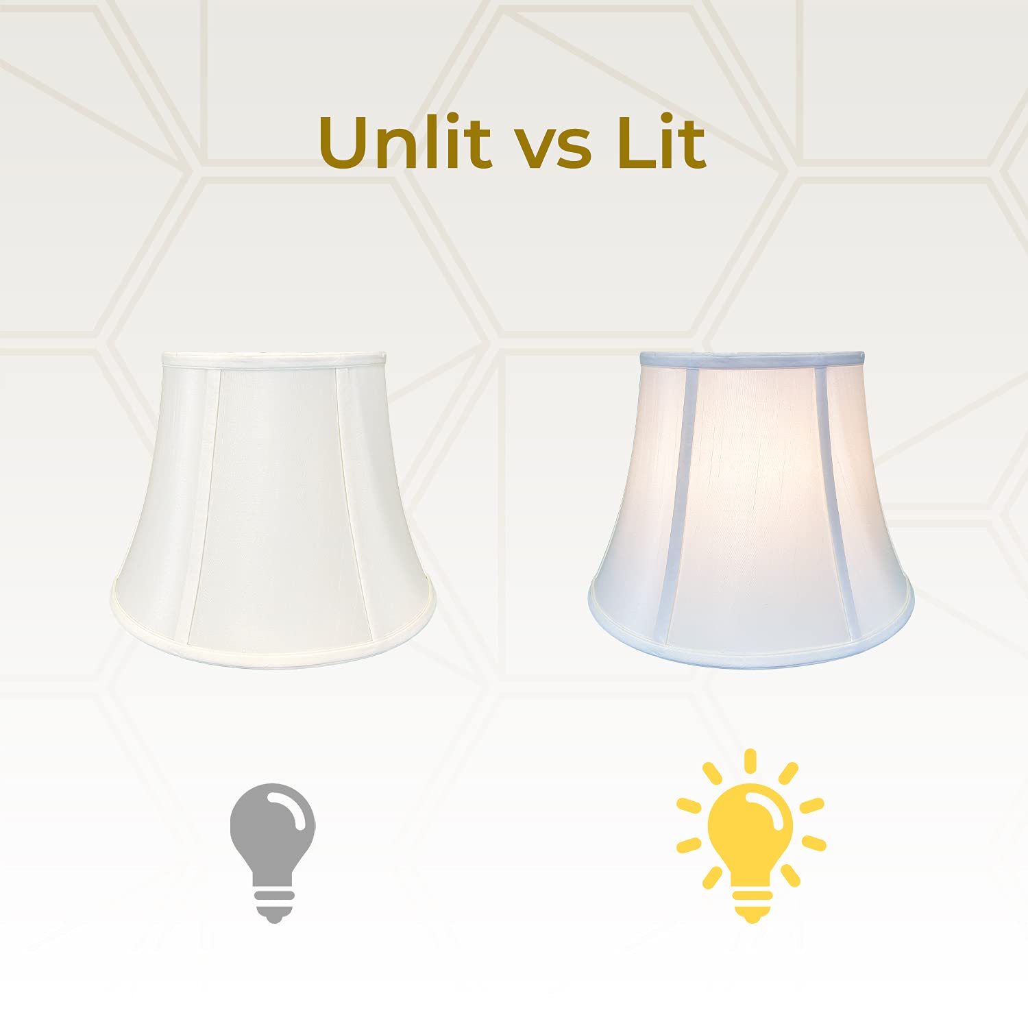 Royal Designs Modified Bell Lamp Shade, White, 10 X 16 X 12.5