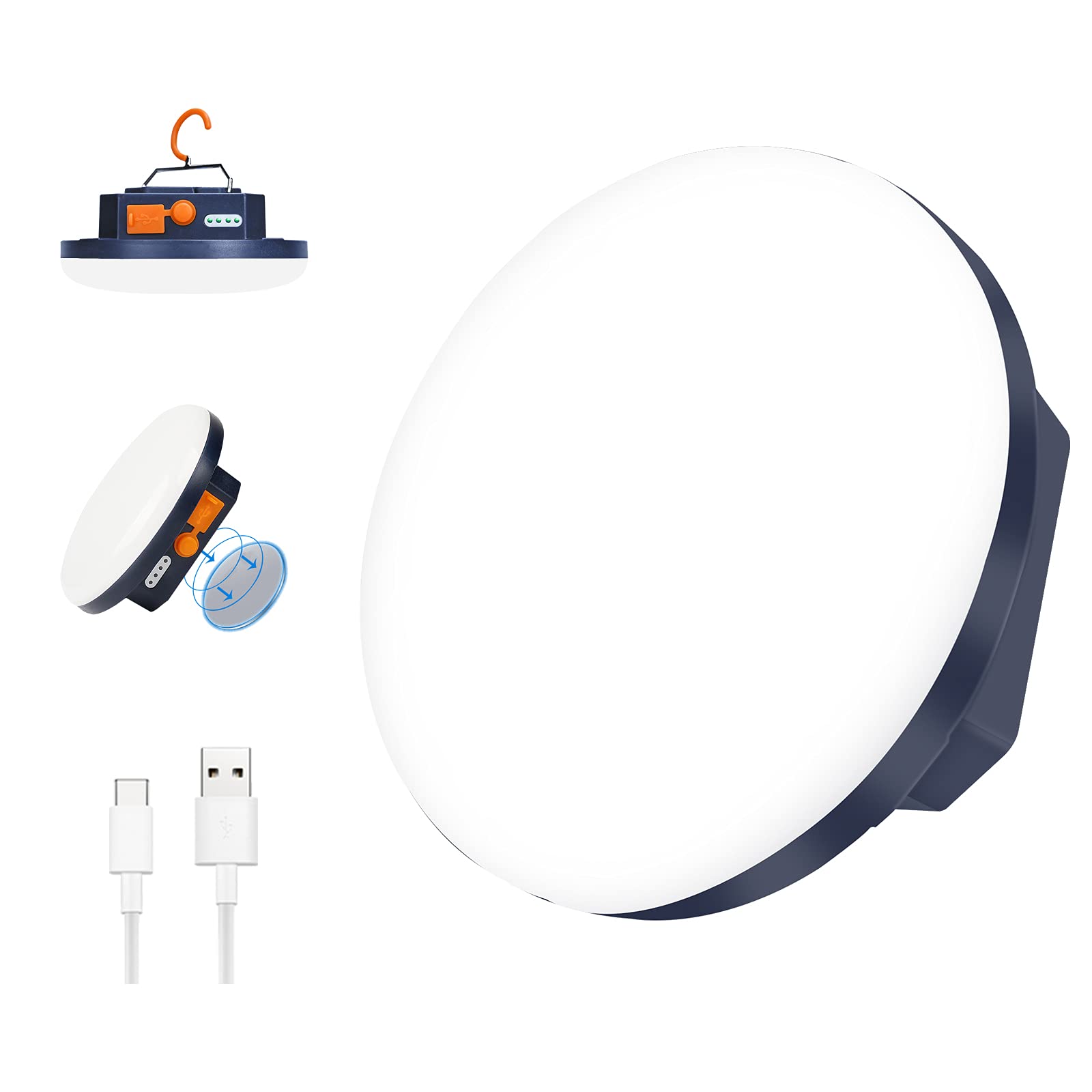 Iodoo 10000Mah 4000Lm Flashlight Portable Led Camping Lantern Rechargeable Light 30W With Magnet, Power Bank , Ipx4 Waterproof Tent Light Power Failure Emergency Survival Kits For Snowstorm