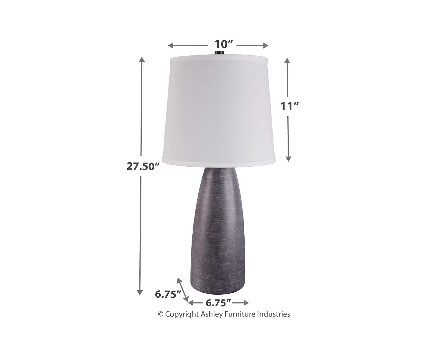 Signature Design by Ashley Shavontae Table Lamp Set, 27.5in, Wood, Gray, Model L243004, 2 Count