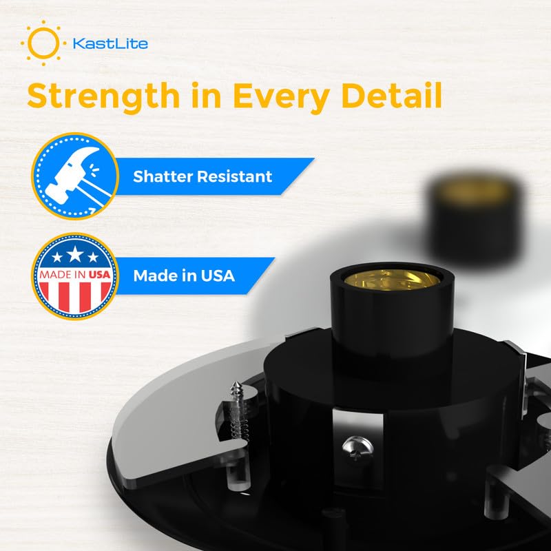 KastLite Black Post Top Wing Clip Fitter - 3in Pole Mount - Polycarbonate - Model KL0032 - 5.25in Acorn/Globe Opening - 5-Pack