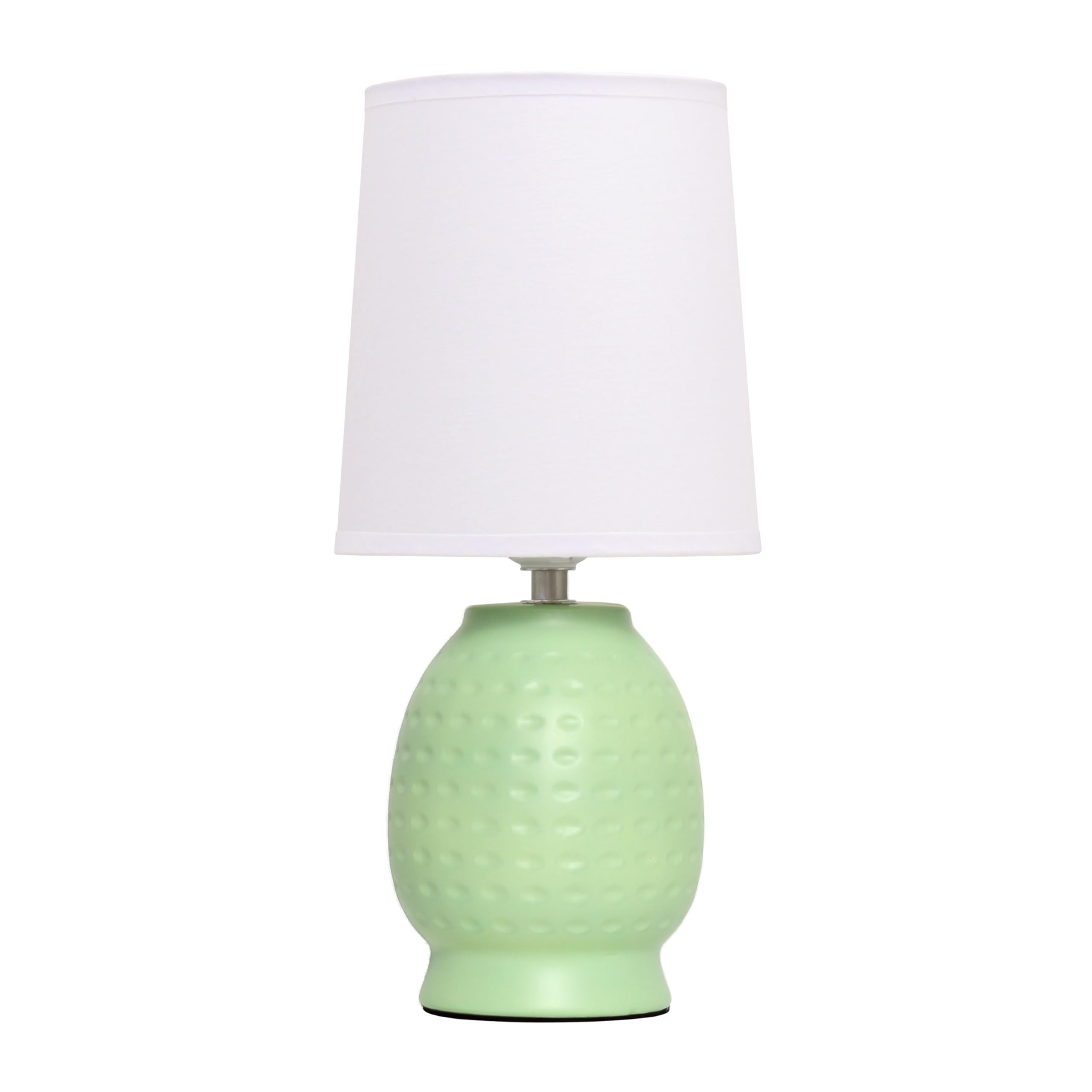 Simple Designs LT1161-LIM 12.5 Chic Glow Petite Dimpled Ceramic Table Lamp  for Bedroom  Office  Living Room  Stylish Spaces  Lime Green