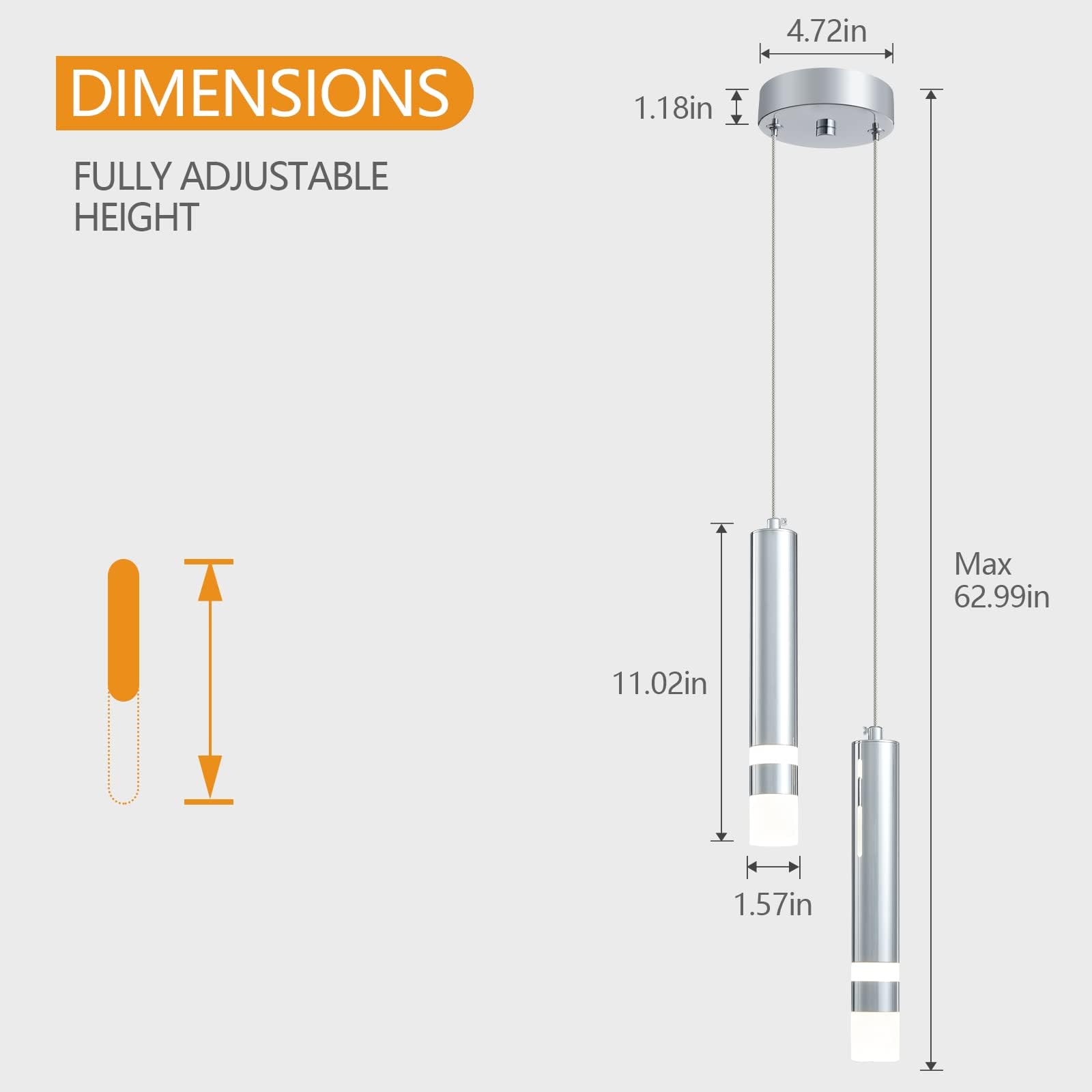 Liangmh Modern Pendant Light Kitchen Fixture Dimmable Led Chrome Mini Pendant Lighting Fo Kitchen Island Bedroom Bedside Table S