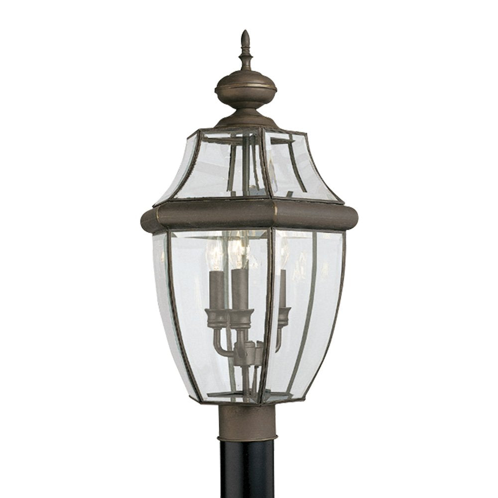 Generation Lighting 8239-71 Lancaster Traditional Three - Light Outdoor Light Post Outside Fixture, Antique Bronze Finish, 1-Lig